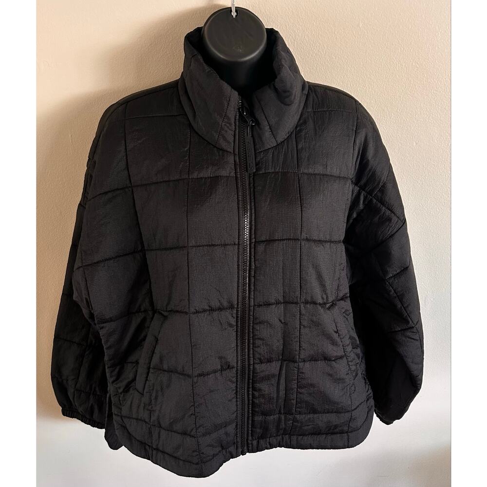 Fabletics Black Lightweight Puffer Jacket XS Oversized